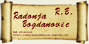 Radonja Bogdanović vizit kartica